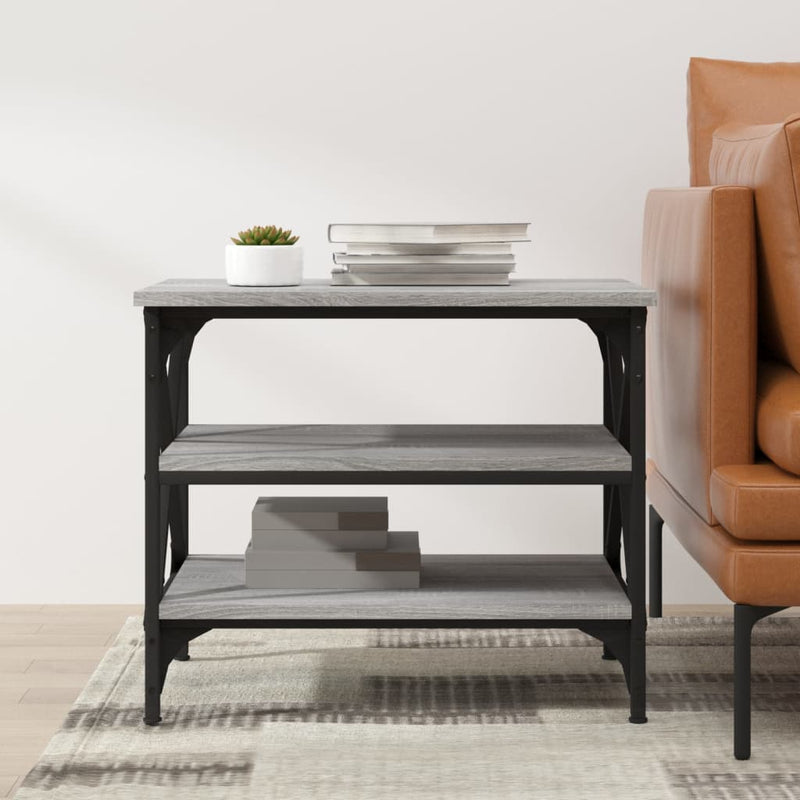 vidaXL szürke sonoma színű szerelt fa kisasztal 55x38x45 cm