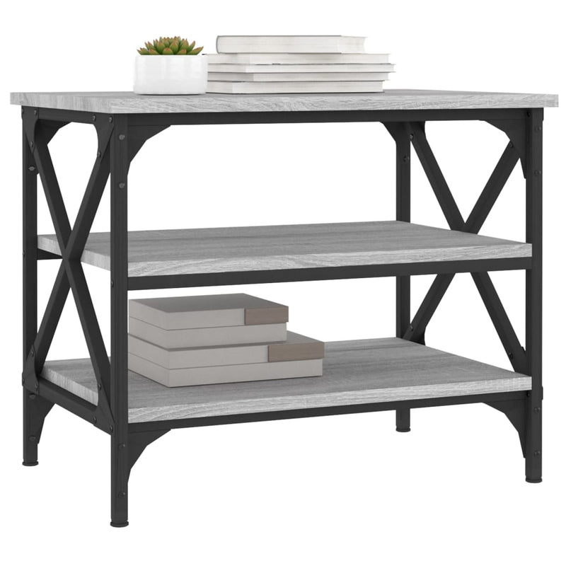 vidaXL szürke sonoma színű szerelt fa kisasztal 55x38x45 cm