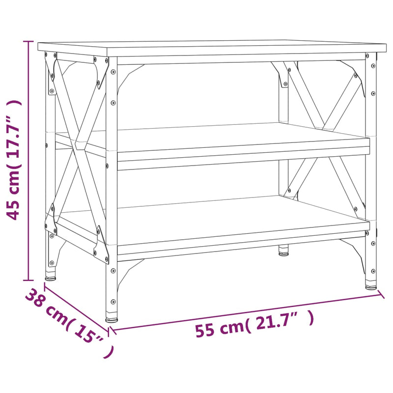 vidaXL barna tölgy színű szerelt fa kisasztal 55 x 38 x 45 cm