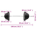 vidaXL súlyzórúd súlytárcsákkal 60 kg