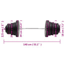 vidaXL súlyzórúd súlytárcsákkal 90 kg