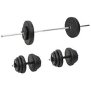 vidaXL egykezes és kétkezes súlyzók súlytárcsákkal 60 kg