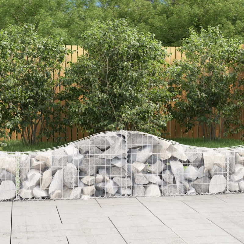 vidaXL 3 db íves horganyzott vas gabion kosár 200x30x40/60 cm
