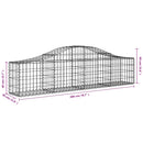 vidaXL 4 db íves horganyzott vas gabion kosár 200x30x40/60 cm