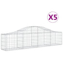 vidaXL 5 db íves horganyzott vas gabion kosár 200x30x40/60 cm