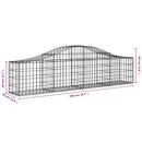 vidaXL 6 db íves horganyzott vas gabion kosár 200x30x40/60 cm