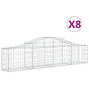 vidaXL 8 db íves horganyzott vas gabion kosár 200x30x40/60 cm