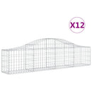 vidaXL 12 db íves horganyzott vas gabion kosár 200x30x40/60 cm