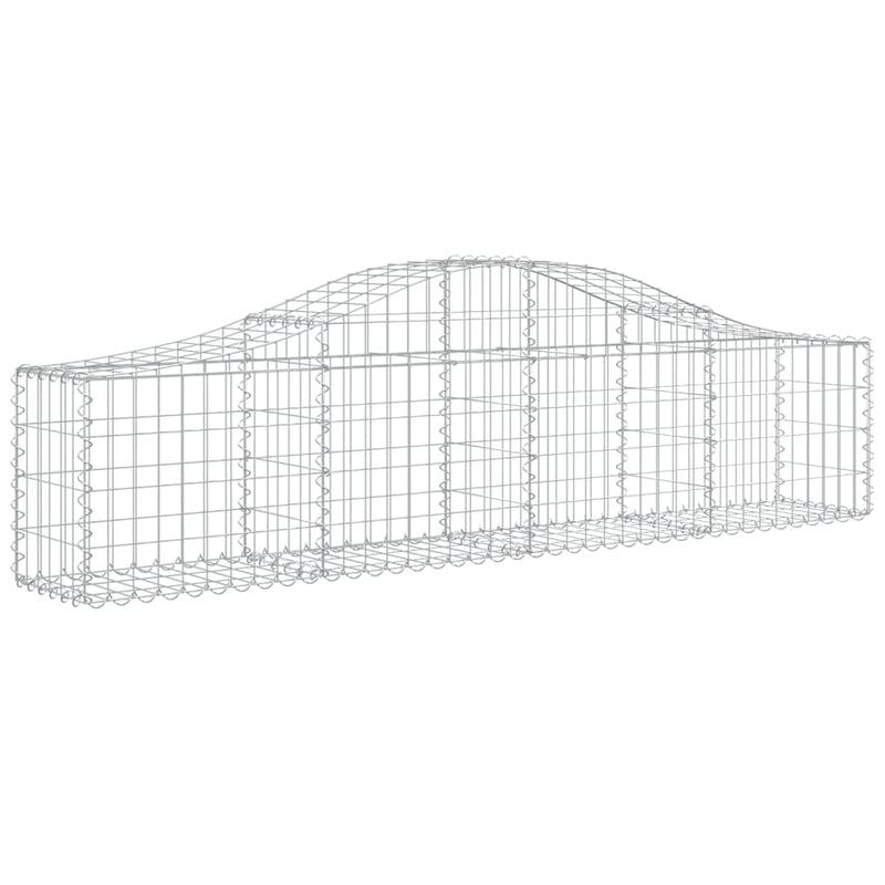 vidaXL 12 db íves horganyzott vas gabion kosár 200x30x40/60 cm