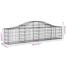 vidaXL 12 db íves horganyzott vas gabion kosár 200x30x40/60 cm