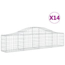 vidaXL 14 db íves horganyzott vas gabion kosár 200x30x40/60 cm
