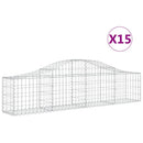 vidaXL 15 db íves horganyzott vas gabion kosár 200x30x40/60 cm