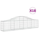 vidaXL 18 db íves horganyzott vas gabion kosár 200x30x40/60 cm