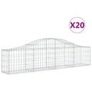 vidaXL 20 db íves horganyzott vas gabion kosár 200x30x40/60 cm