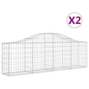 vidaXL 2 db íves horganyzott vas gabion kosár 200x30x60/80 cm