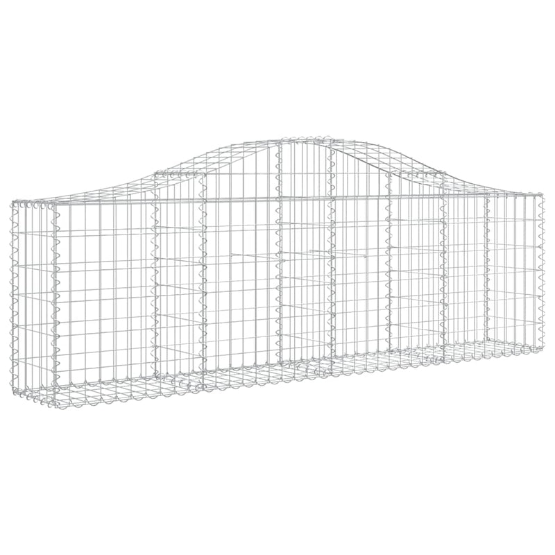 vidaXL 2 db íves horganyzott vas gabion kosár 200x30x60/80 cm
