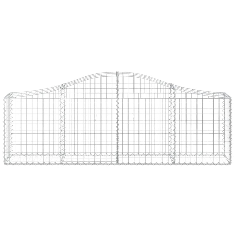 vidaXL 2 db íves horganyzott vas gabion kosár 200x30x60/80 cm