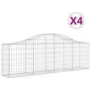 vidaXL 4 db íves horganyzott vas gabion kosár 200x30x60/80 cm