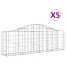 vidaXL 5 db íves horganyzott vas gabion kosár 200x30x60/80 cm