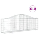 vidaXL 10 db íves horganyzott vas gabion kosár 200x30x60/80 cm