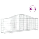 vidaXL 13 db íves horganyzott vas gabion kosár 200x30x60/80 cm