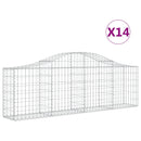 vidaXL 14 db íves horganyzott vas gabion kosár 200x30x60/80 cm