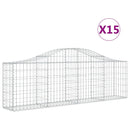 vidaXL 15 db íves horganyzott vas gabion kosár 200x30x60/80 cm