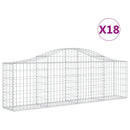 vidaXL 18 db íves horganyzott vas gabion kosár 200x30x60/80 cm