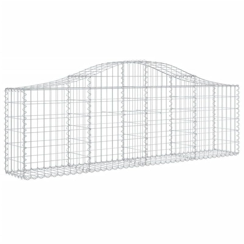 vidaXL 18 db íves horganyzott vas gabion kosár 200x30x60/80 cm