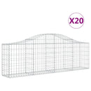 vidaXL 20 db íves horganyzott vas gabion kosár 200x30x60/80 cm
