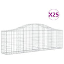 vidaXL 25 db íves horganyzott vas gabion kosár 200x30x60/80 cm
