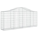 vidaXL 2 db íves horganyzott vas gabion kosár 200x30x80/100 cm