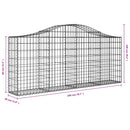 vidaXL 4 db íves horganyzott vas gabion kosár 200x30x80/100 cm