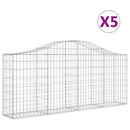 vidaXL 5 db íves horganyzott vas gabion kosár 200x30x80/100 cm