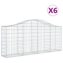 vidaXL 6 db íves horganyzott vas gabion kosár 200x30x80/100 cm