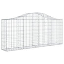 vidaXL 6 db íves horganyzott vas gabion kosár 200x30x80/100 cm