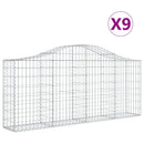 vidaXL 9 db íves horganyzott vas gabion kosár 200x30x80/100 cm