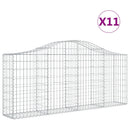 vidaXL 11 db íves horganyzott vas gabion kosár 200x30x80/100 cm
