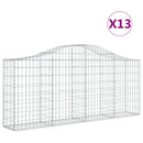 vidaXL 13 db íves horganyzott vas gabion kosár 200x30x80/100 cm