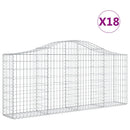 vidaXL 18 db íves horganyzott vas gabion kosár 200x30x80/100 cm