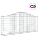 vidaXL 20 db íves horganyzott vas gabion kosár 200x30x80/100 cm