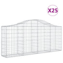 vidaXL 25 db íves horganyzott vas gabion kosár 200x30x80/100 cm