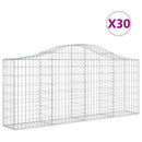 vidaXL 30 db íves horganyzott vas gabion kosár 200x30x80/100 cm