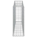 vidaXL 30 db íves horganyzott vas gabion kosár 200x30x80/100 cm