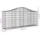 vidaXL 50 db íves horganyzott vas gabion kosár 200x30x80/100 cm