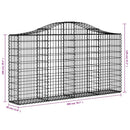 vidaXL 2 db íves horganyzott vas gabion kosár 200x30x100/120 cm