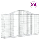 vidaXL 4 db íves horganyzott vas gabion kosár 200x30x100/120 cm