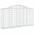 vidaXL 4 db íves horganyzott vas gabion kosár 200x30x100/120 cm