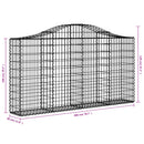vidaXL 4 db íves horganyzott vas gabion kosár 200x30x100/120 cm