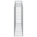 vidaXL 6 db íves horganyzott vas gabion kosár 200x30x100/120 cm